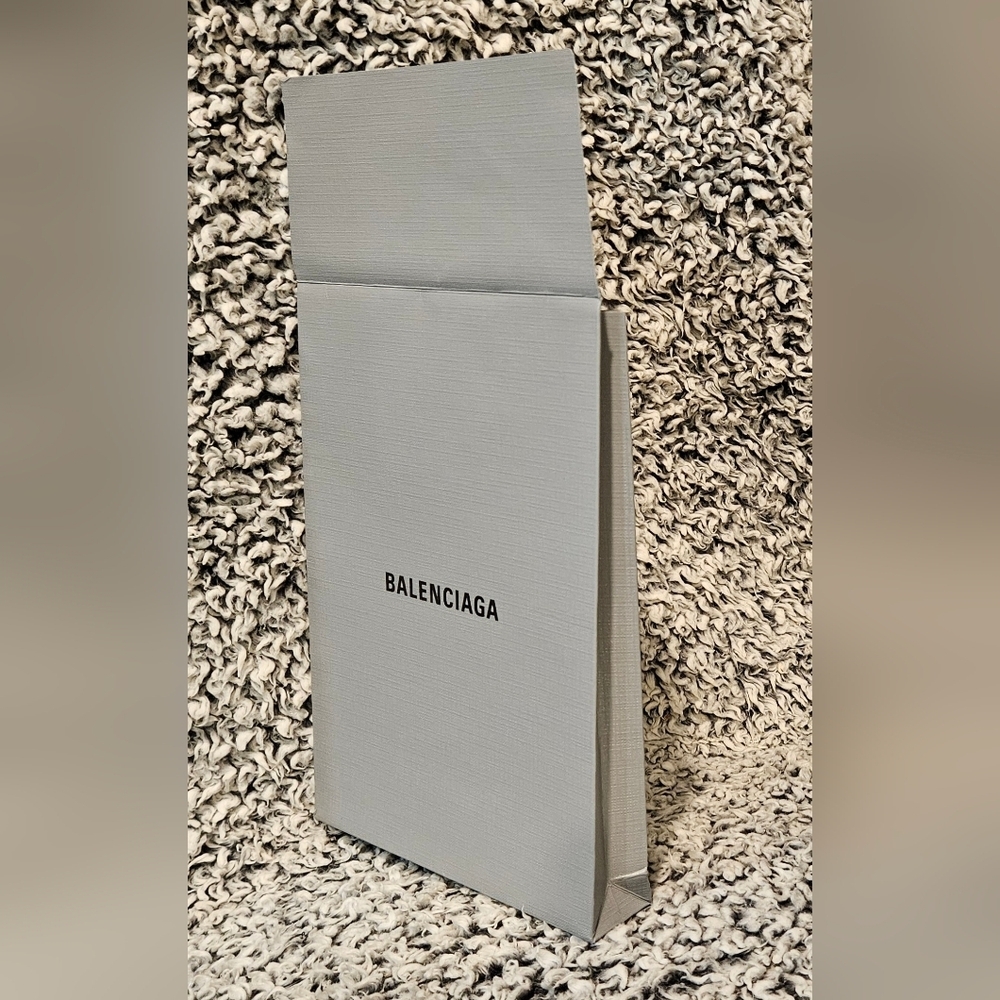Balenciaga Grey Gray Envelope Gift Bag Paper Fold Closing Small Storage Travel